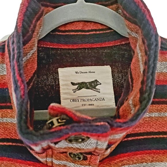 Obey Jacket Striped Twill Multi Color Women Size XS - Picture 4 of 15